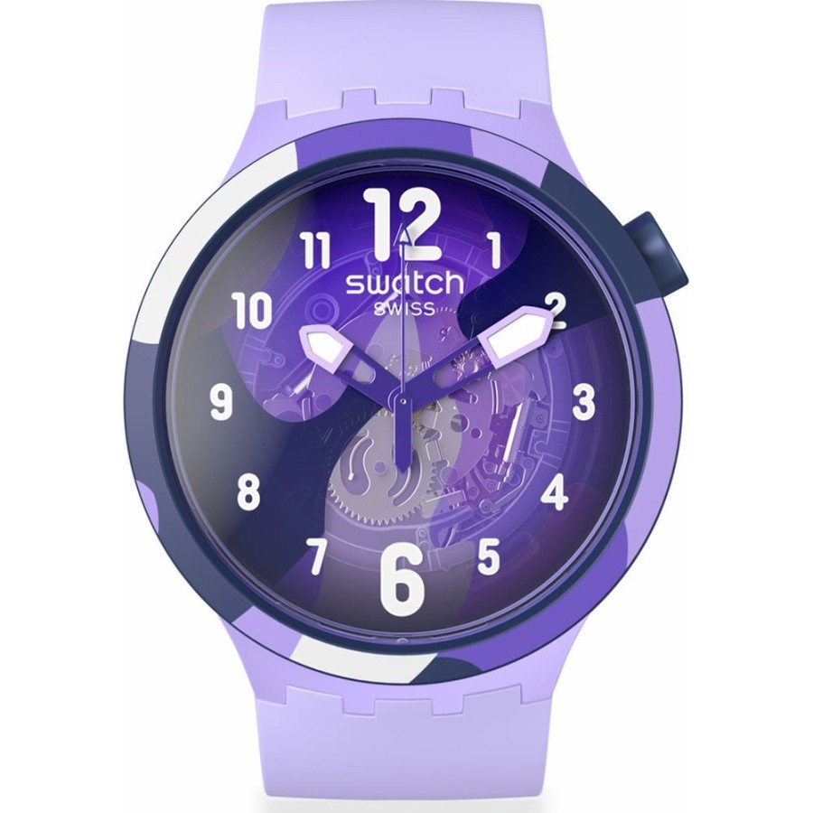 Homem Swatch | Relogio Swatch Bigbold Bio-Reloaded Sb05V101 Look Right Trough Violet