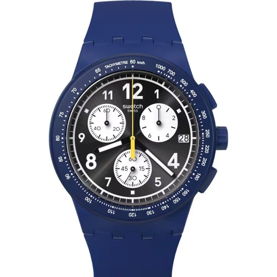 Homem Swatch | Relogio Swatch New Chrono Plastic Susn418 Nothing Basic About Blue