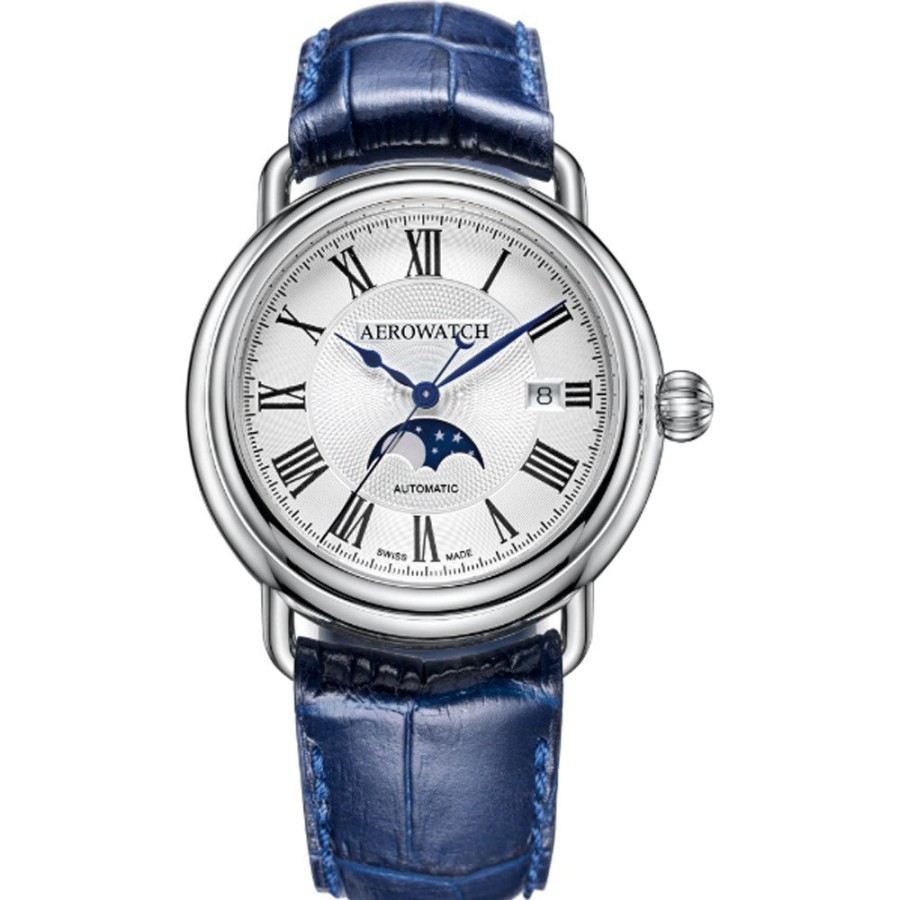 Homem Aerowatch | Relogio Aerowatch 1942 77983-Aa01 1942 Moon Phase