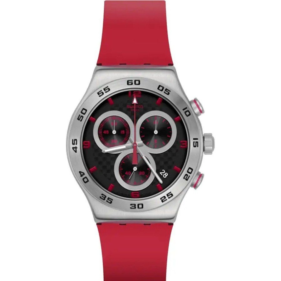 Homem Swatch | Relogio Swatch New Irony Chrono Yvs524 Crimson Carbonic Red