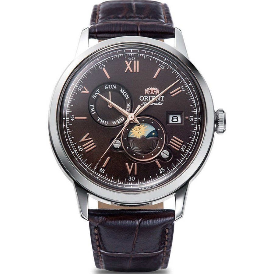 Homem Orient | Relogio Orient Bambino Ra-Ak0804Y10B Bambino Sun & Moon