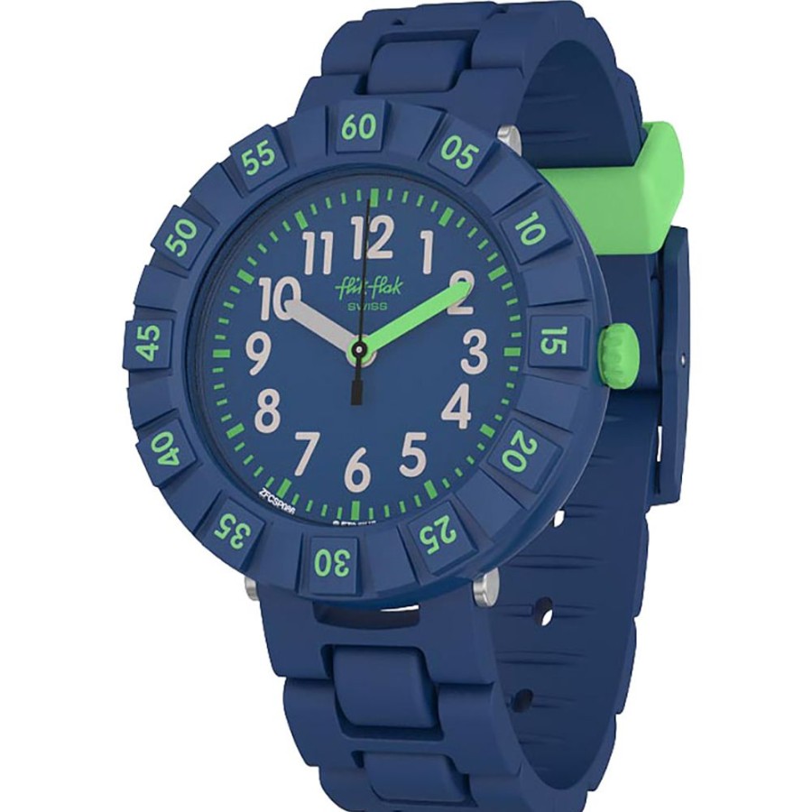 Criancas Flik Flak | Relogio Flik Flak 7+ Power Time Fcsp086 Solo Dark Blue