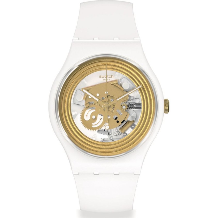 Mulher Swatch | Relogio Swatch The Originals Bio-Reloaded So29W107 Golden Rings White