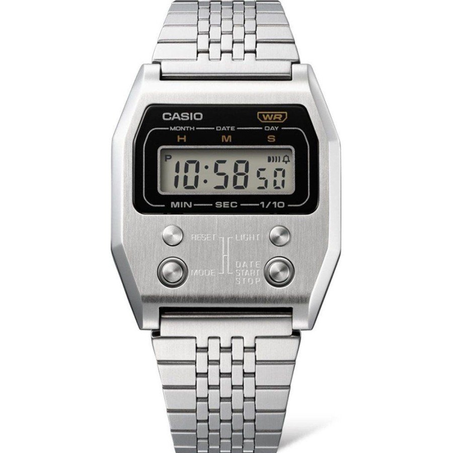 Homem Casio | Relogio Casio Vintage A1100D-1Ef Vintage Full Metal