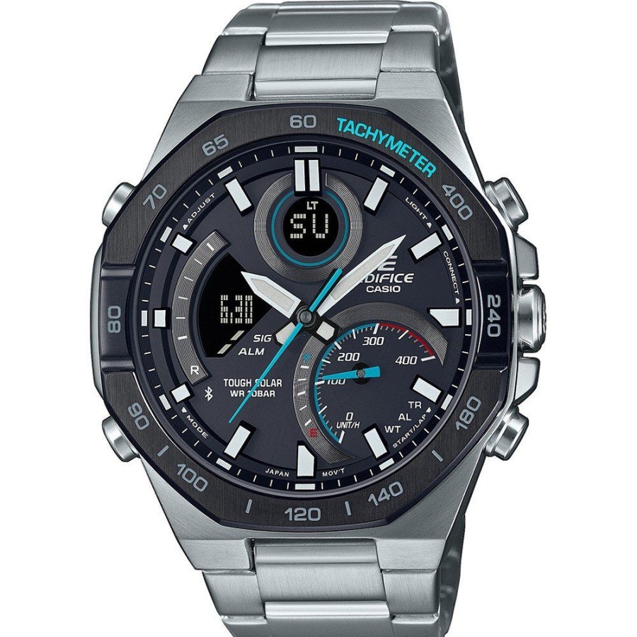 Homem Casio Edifice | Relogio Casio Edifice Bluetooth Ecb-950Db-1Aef Solar Lcd