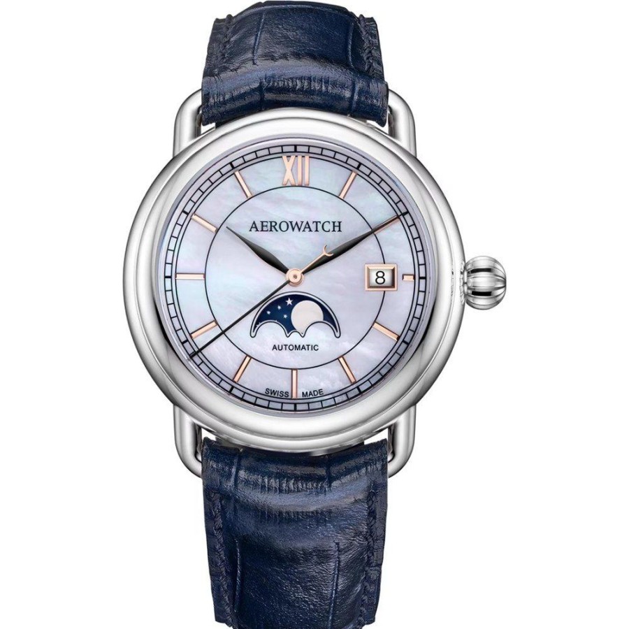 Homem Aerowatch | Relogio Aerowatch 1942 77983-Aa02 1942 Moon Phase