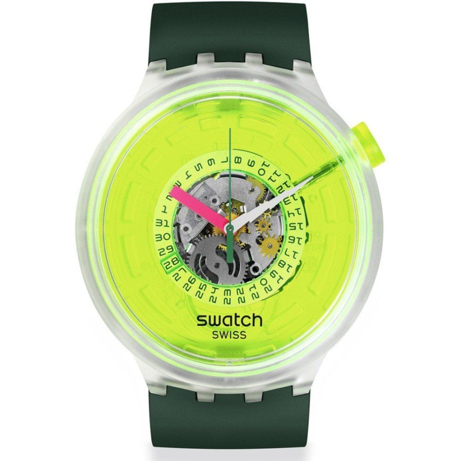 Homem Swatch | Relogio Swatch Bigbold Bio-Reloaded Sb05K400 Blinded By Neon