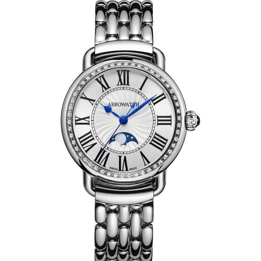 Mulher Aerowatch | Relogio Aerowatch 1942 43960-Aa03-Dia-M 1942 Lady Moon