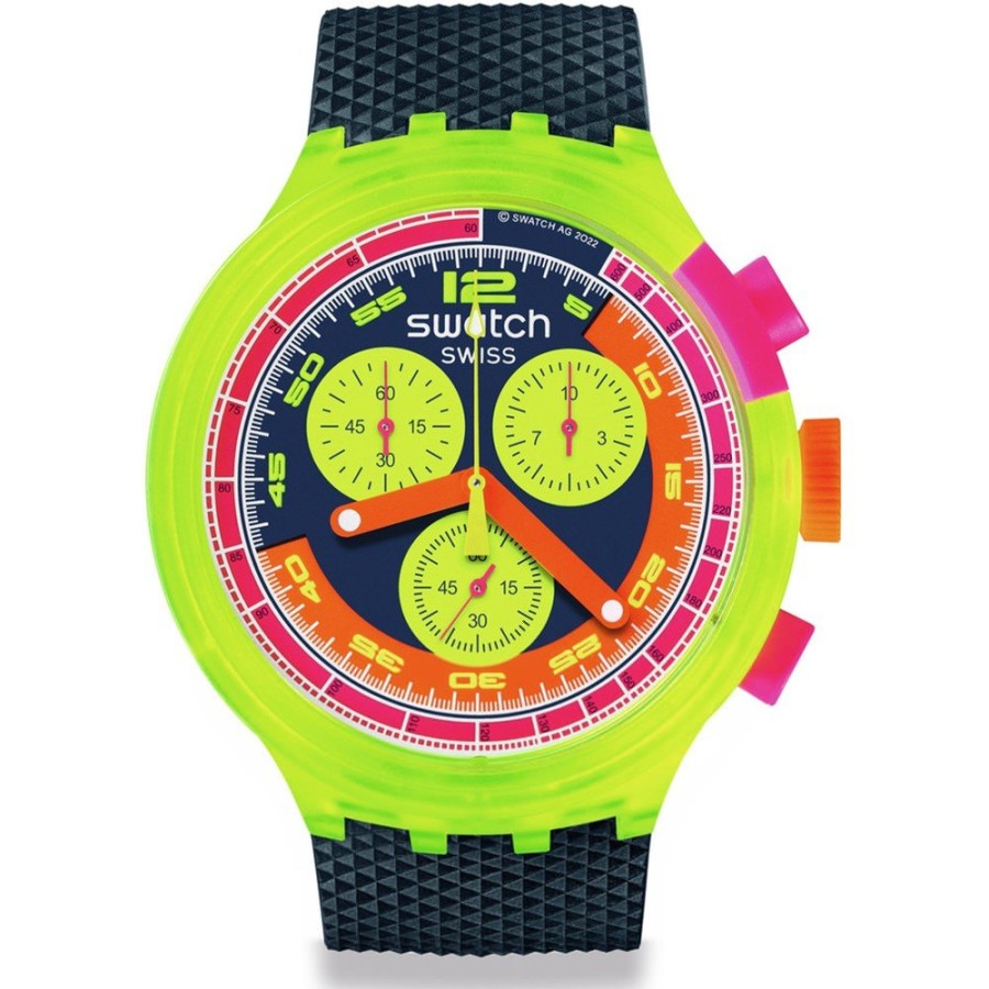 Homem Swatch | Relogio Swatch Bigbold Bio-Reloaded Sb06J100 Neon To The Max